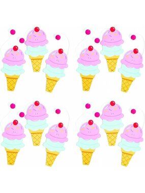 Colorful Ice Cream Cone Paddle Ball Games - 12 Fun Outdoor Party Toys